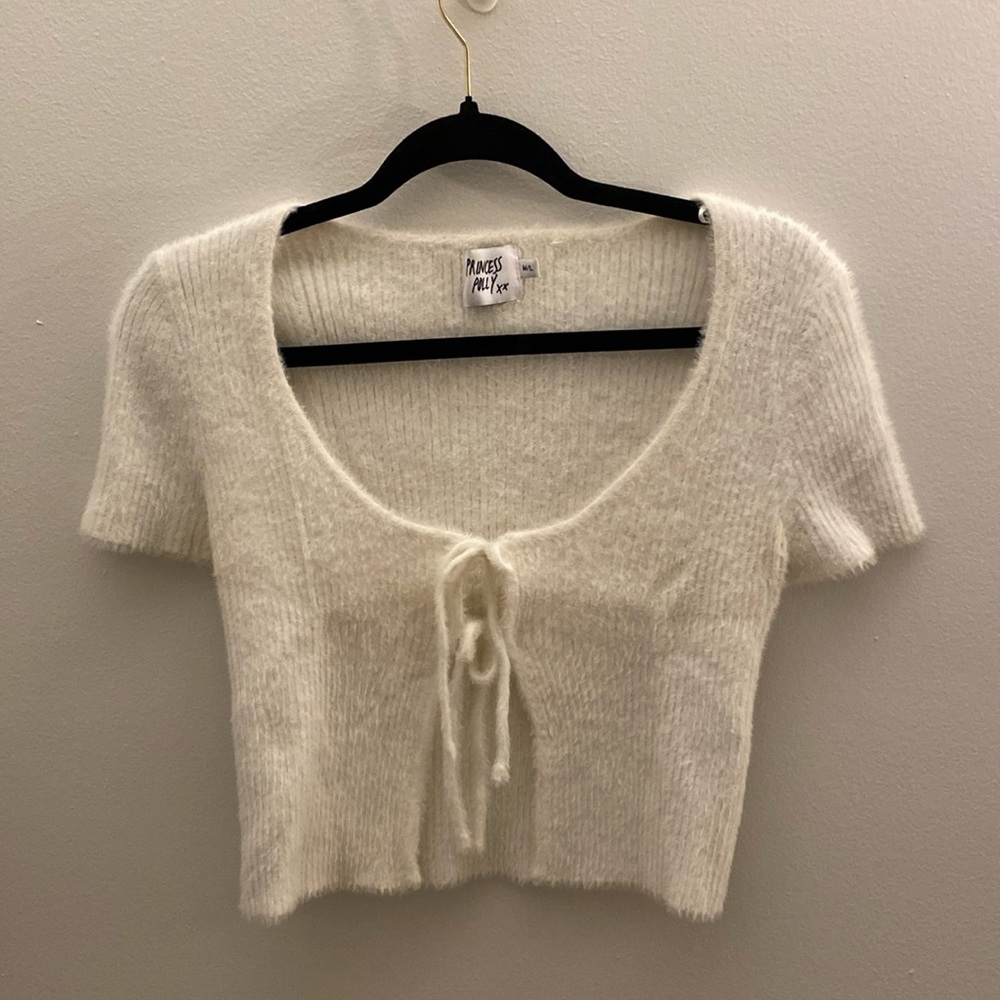 Princess Polly White Fuzzy Top